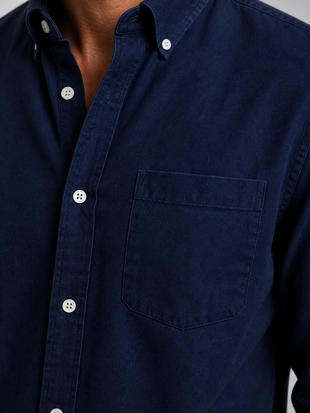 Men's Casual Button-Up Shirt – Relaxed Fit Long Sleeve