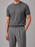 Men's Fine Knit T-Shirt – Crew Neck Short Sleeve
