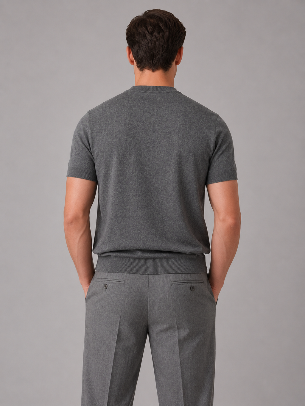 Men's Fine Knit T-Shirt – Crew Neck Short Sleeve