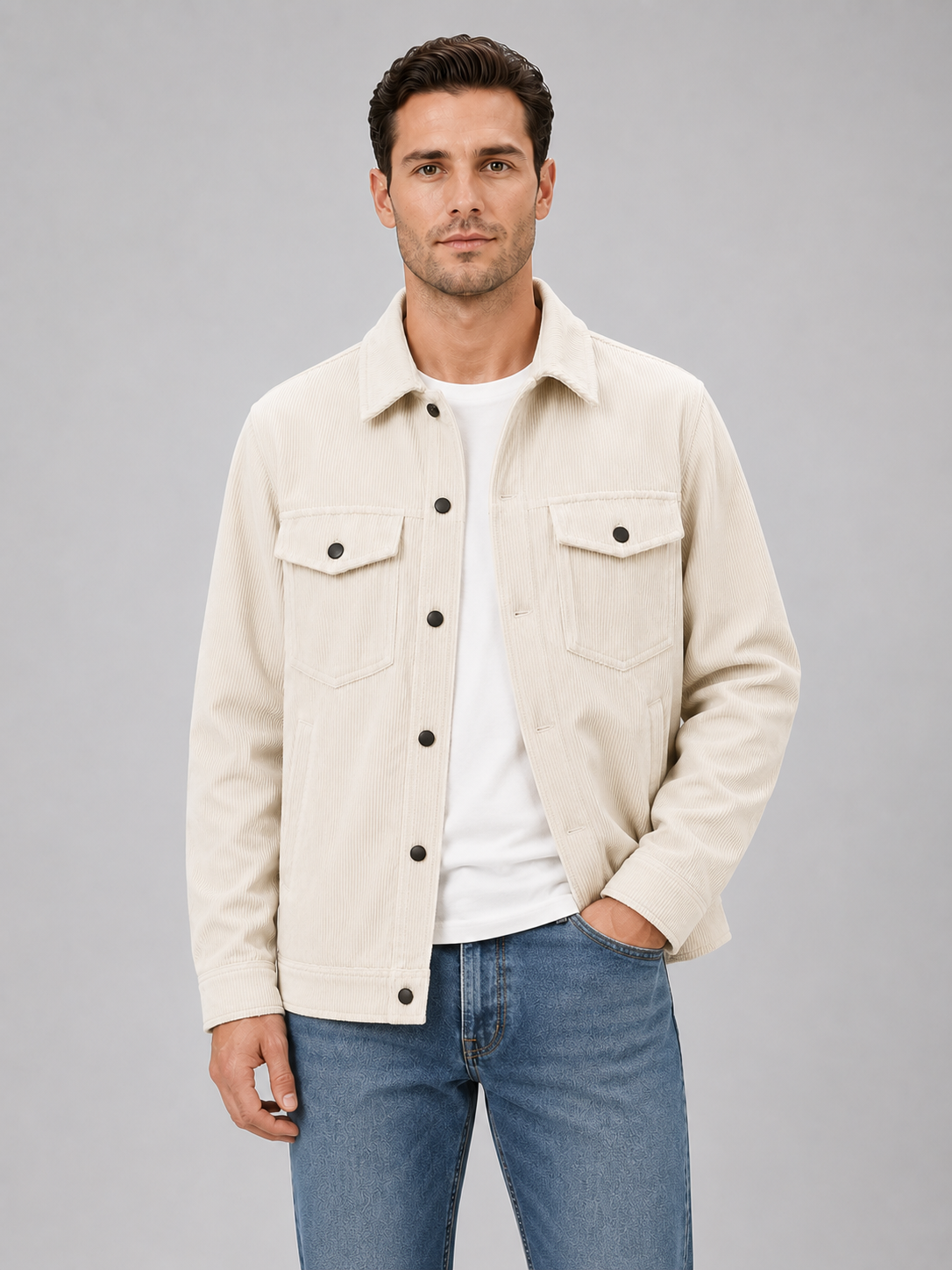 Men's Corduroy Overshirt – Button-Up Shirt Jacket