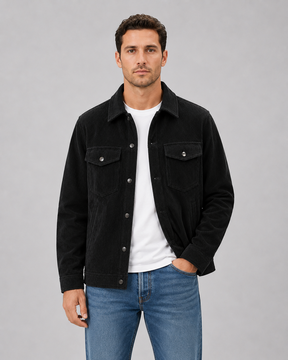 Men's Corduroy Overshirt – Button-Up Shirt Jacket
