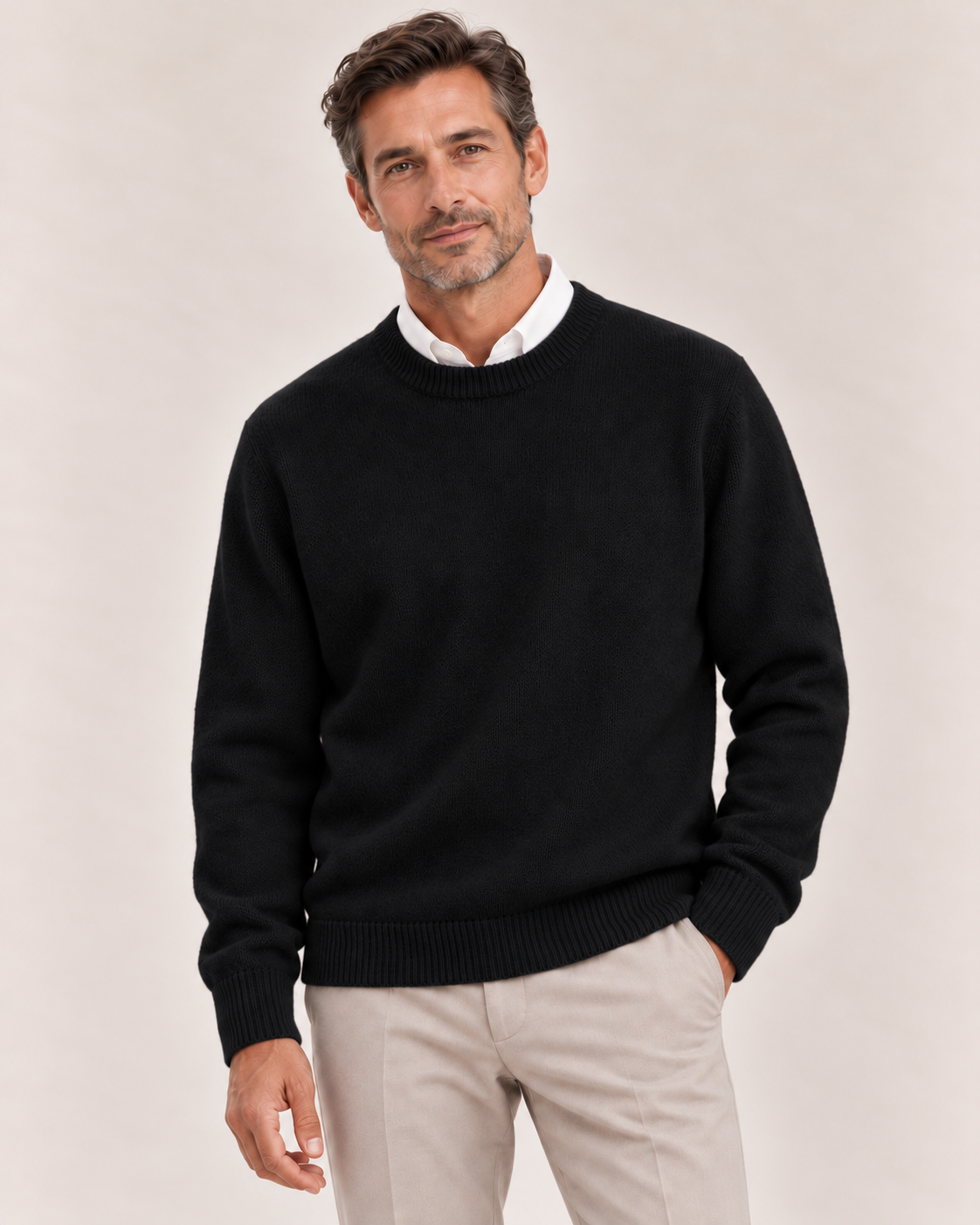 Men's Crew Neck Sweater in Black