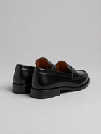 Men's Leather Penny Loafers – Black Slip-On Dress Shoes