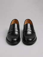 Men's Leather Penny Loafers – Black Slip-On Dress Shoes