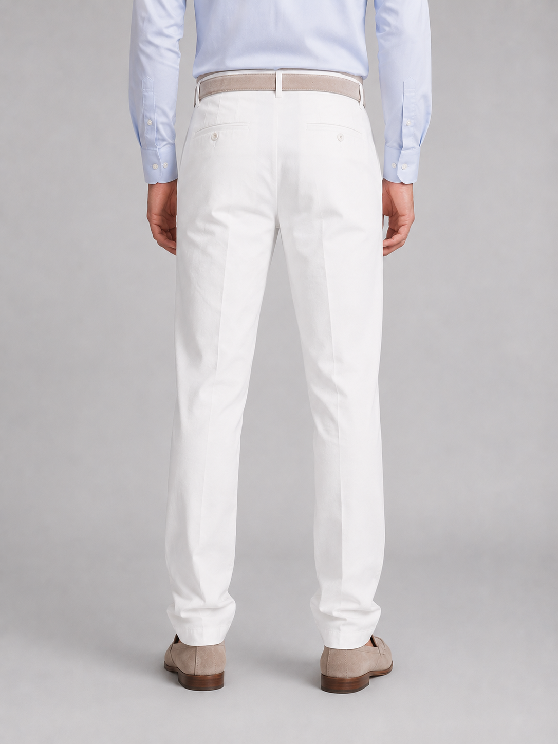 Men's Linen-Look Pants – Straight Leg Flat Front