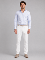 Men's Linen-Look Pants – Straight Leg Flat Front