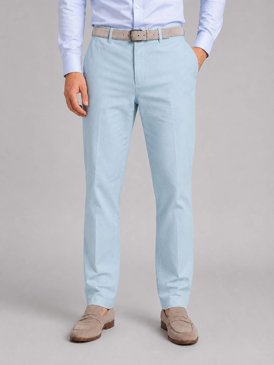 Men's Linen-Look Pants – Straight Leg Flat Front