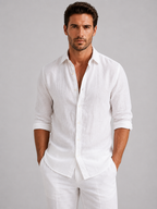 Men's Linen-Look Shirt – Relaxed Fit Button-Up