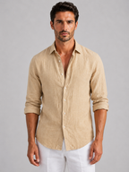 Men's Linen-Look Shirt – Relaxed Fit Button-Up