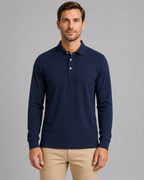 Men's Long Sleeve Polo Shirt – Smart Casual Jersey Style