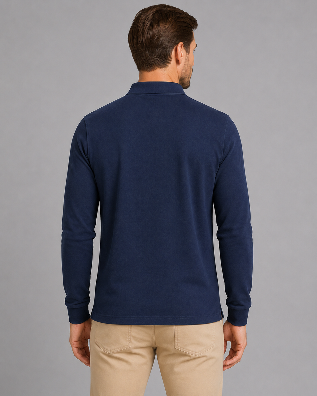 Men's Long Sleeve Polo Shirt – Smart Casual Jersey Style