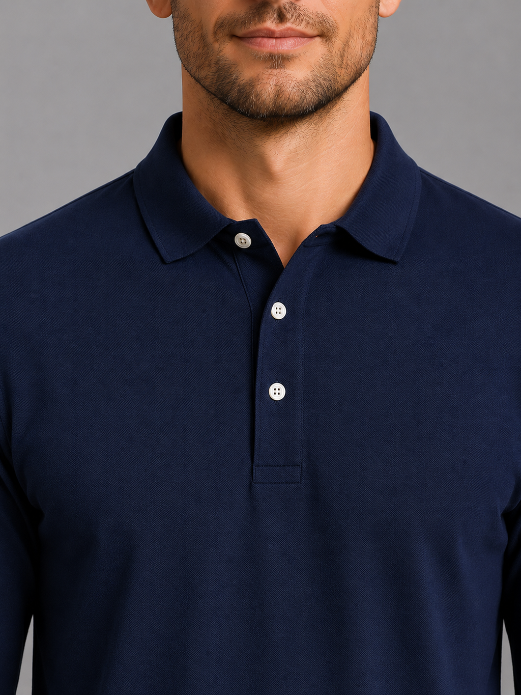 Men's Long Sleeve Polo Shirt – Smart Casual Jersey Style