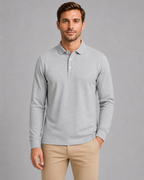 Men's Long Sleeve Polo Shirt – Smart Casual Jersey Style