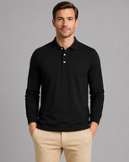Men's Long Sleeve Polo Shirt – Smart Casual Jersey Style