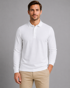 Men's Long Sleeve Polo Shirt – Smart Casual Jersey Style