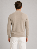 Men's Quarter-Zip Polo Sweater – Fine Knit Wool Blend