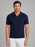 Men's Ribbed Knit Polo Shirt – Short Sleeve Tailored Fit