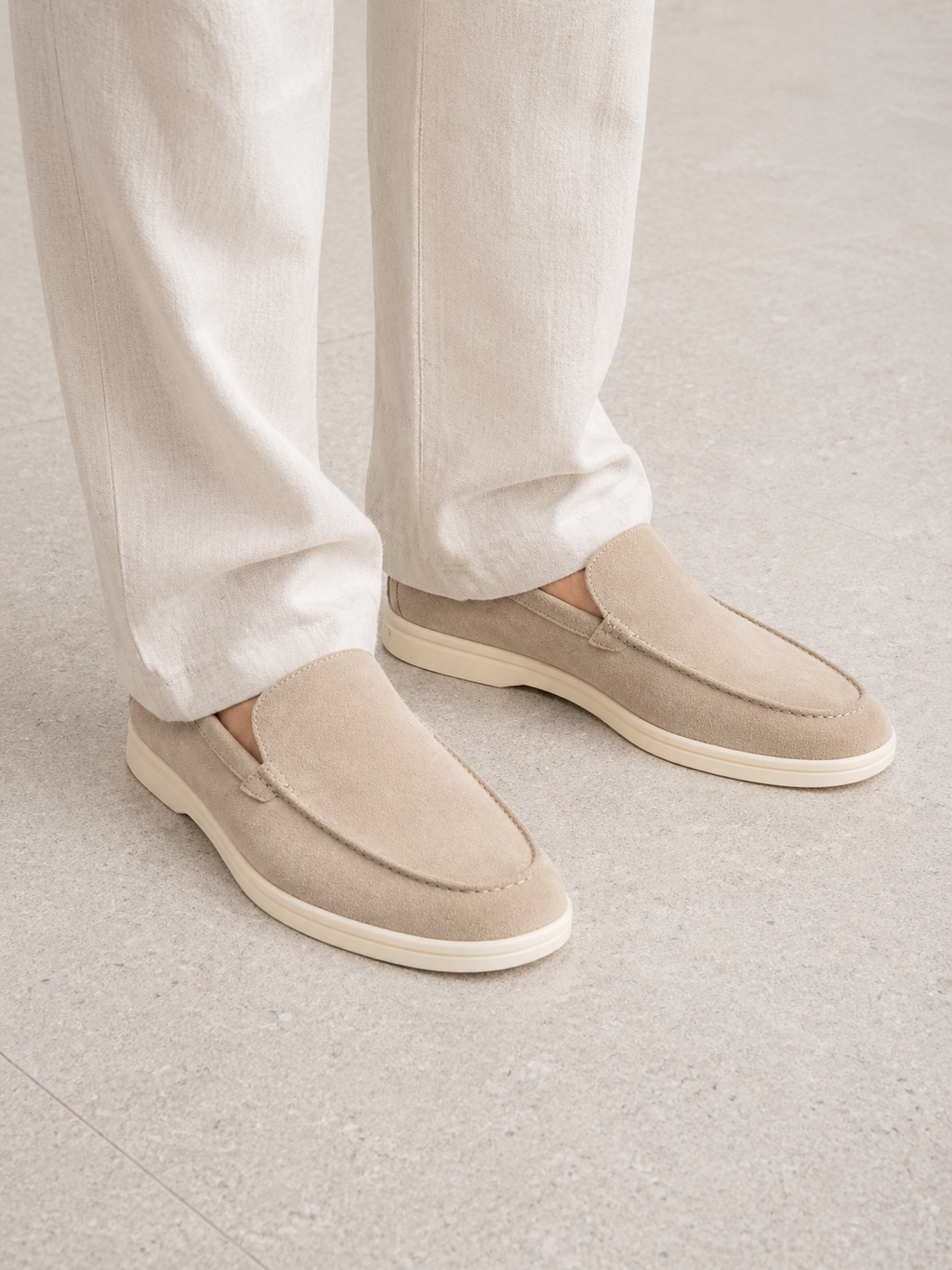 Men's Suede-Look Loafers – Slip-On Casual Shoes