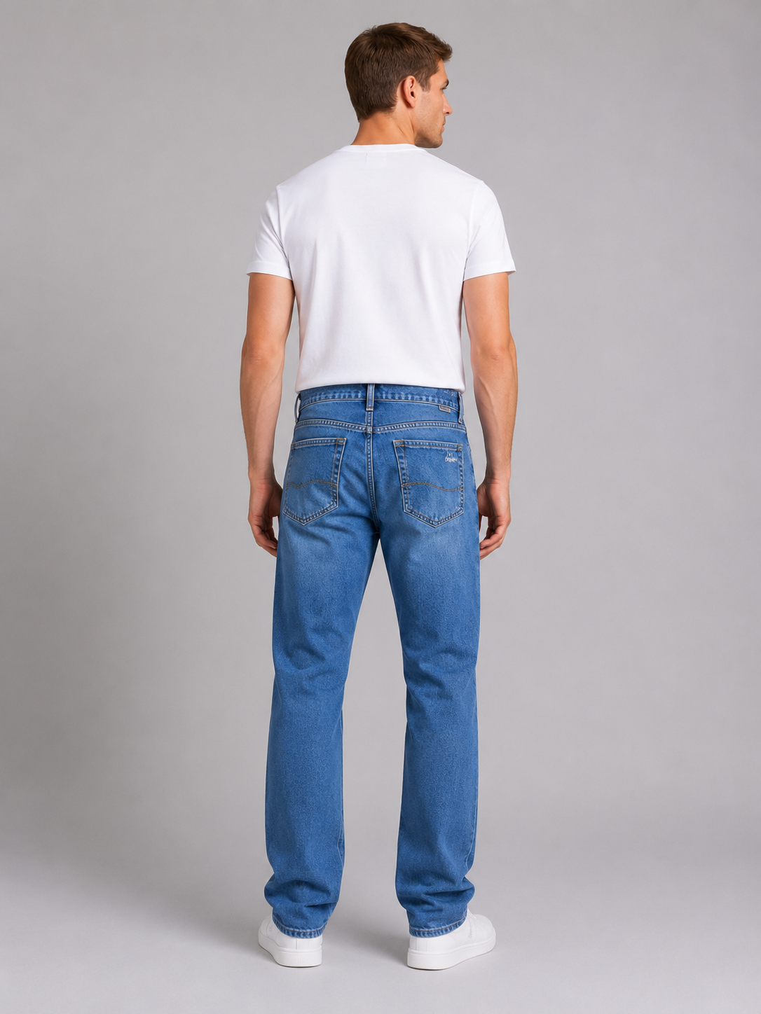 Men's Straight Leg Jeans – Regular Fit Light Wash Denim