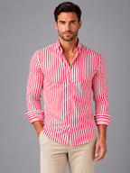 Men's Striped Button-Up Shirt – Long Sleeve Regular Fit