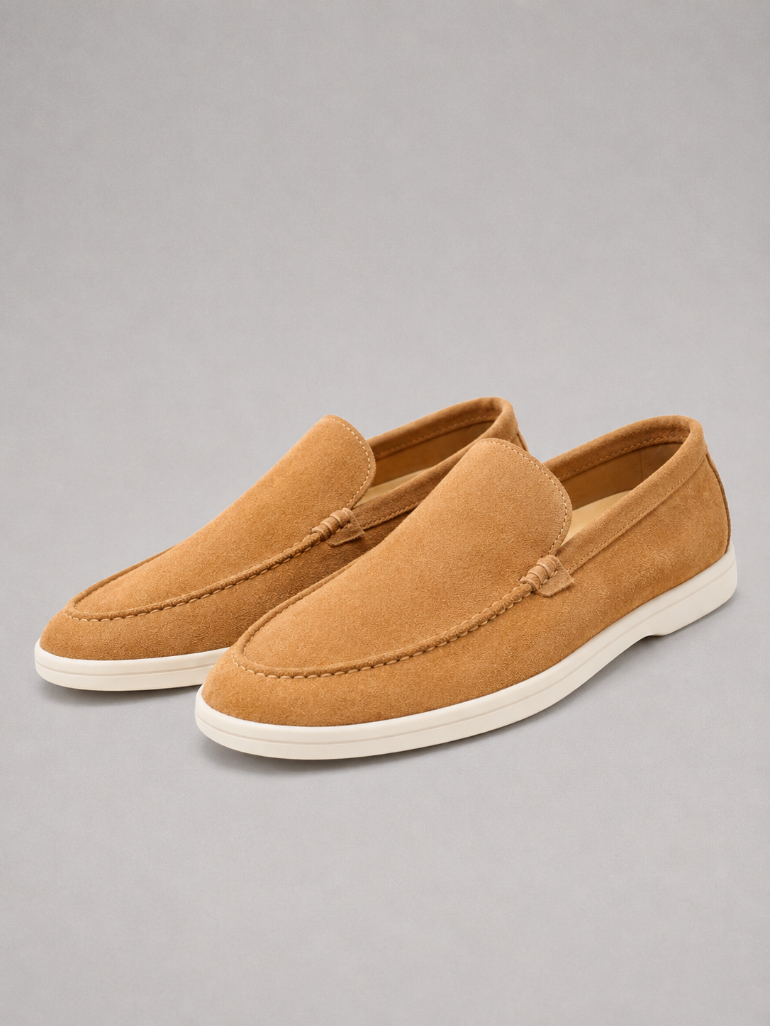Men's Suede-Look Loafers – Slip-On Casual Shoes