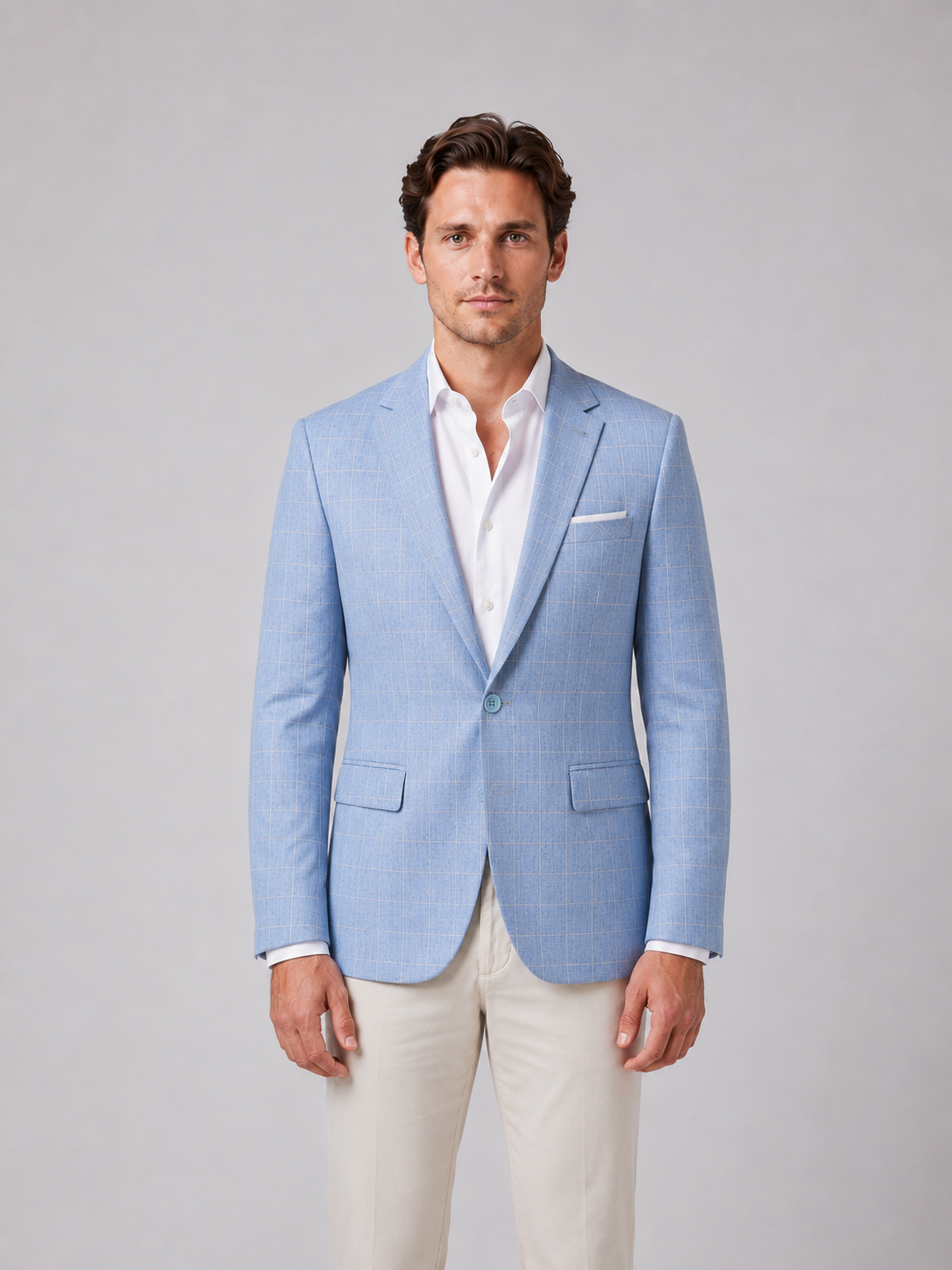Men's Windowpane Blazer – Tailored Fit Suit Jacket