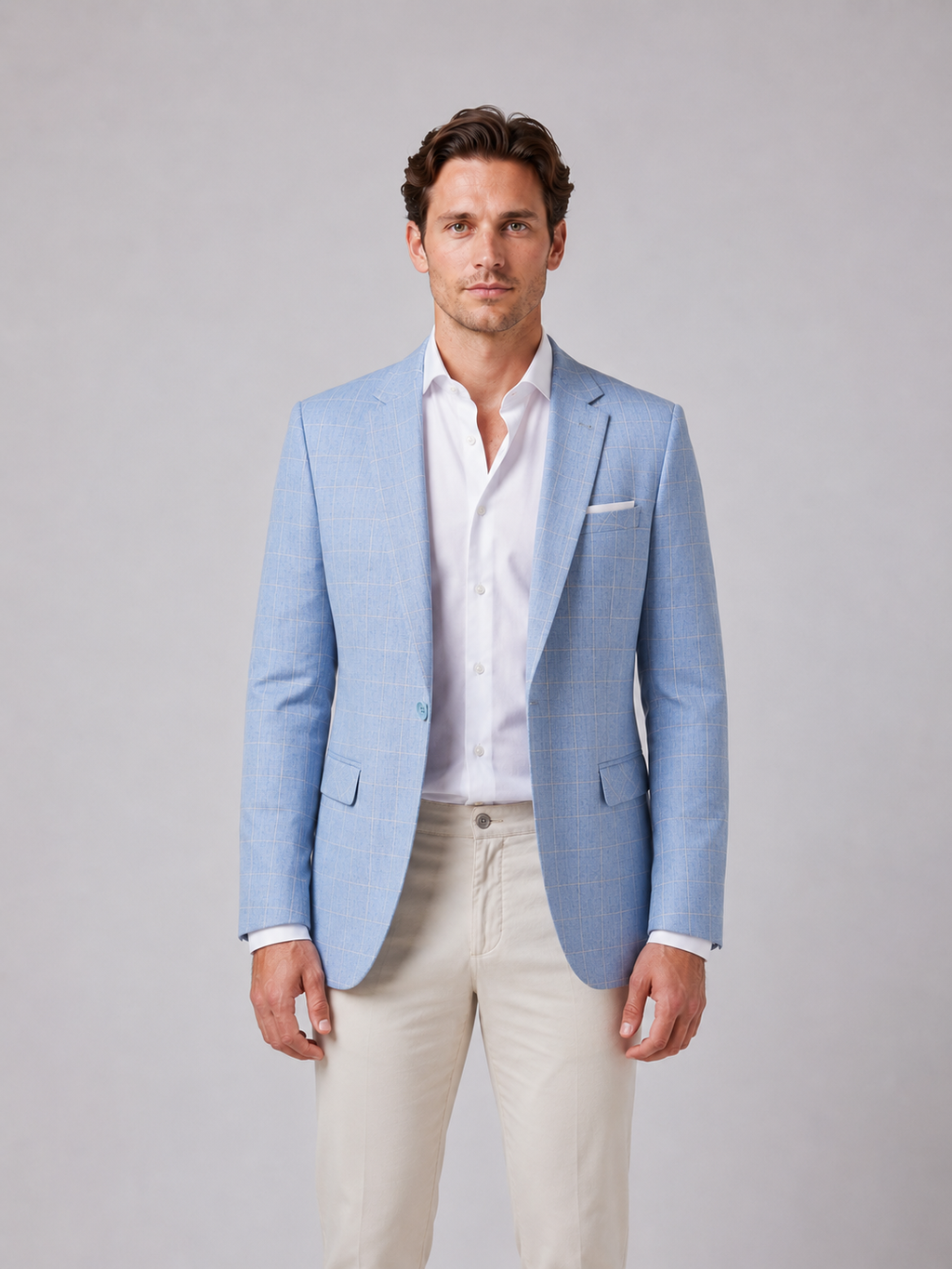 Men's Windowpane Blazer – Tailored Fit Suit Jacket