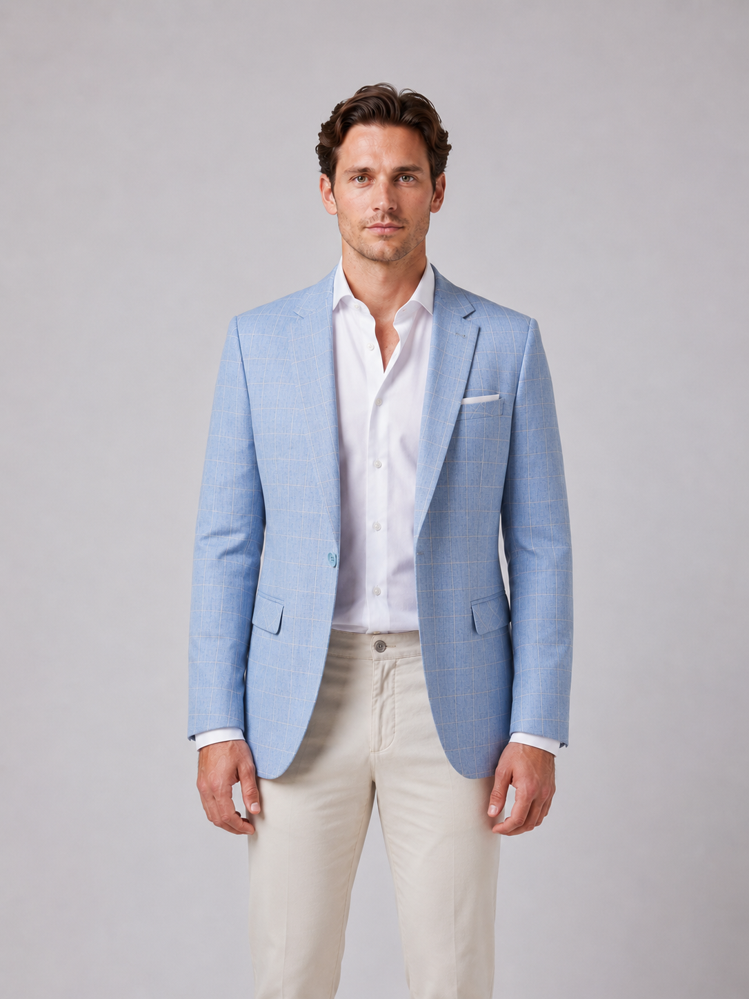 Men's Windowpane Blazer – Tailored Fit Suit Jacket
