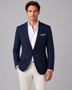 Men's Windowpane Blazer – Tailored Fit Suit Jacket