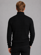 Men's Quarter-Zip Sweater – Textured Funnel Neck Knit