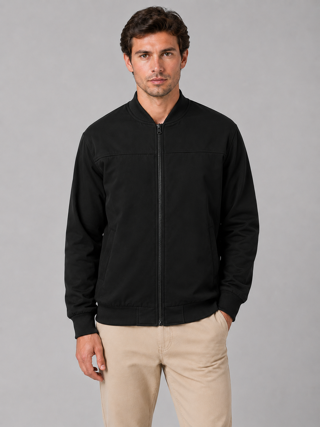 Men's Bomber Jacket – Full Zip Regular Fit