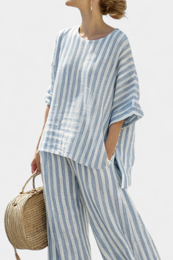 Bianca | Striped Linen Two-Piece Set