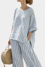 Bianca | Striped Linen Two-Piece Set