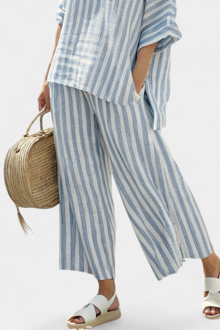 Bianca | Striped Linen Two-Piece Set