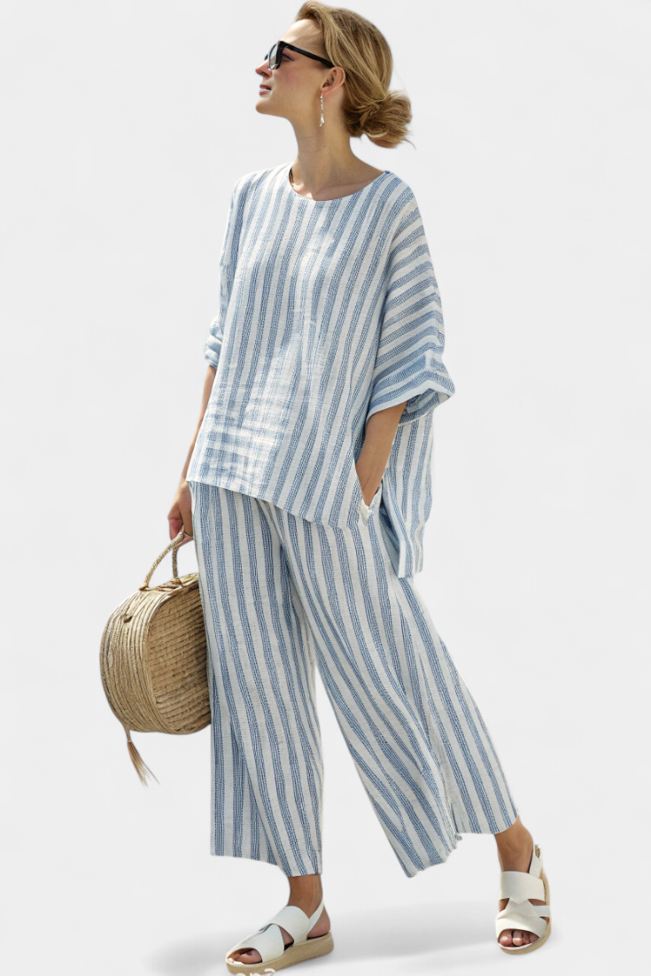 Bianca | Striped Linen Two-Piece Set