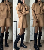Velara | Oversized Knit Top & Mini Skirt Set