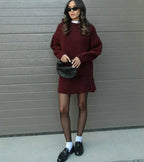 Velara | Oversized Knit Top & Mini Skirt Set