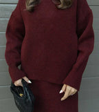 Velara | Oversized Knit Top & Mini Skirt Set