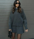 Velara | Oversized Knit Top & Mini Skirt Set