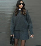 Velara | Oversized Knit Top & Mini Skirt Set
