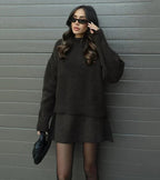 Velara | Oversized Knit Top & Mini Skirt Set