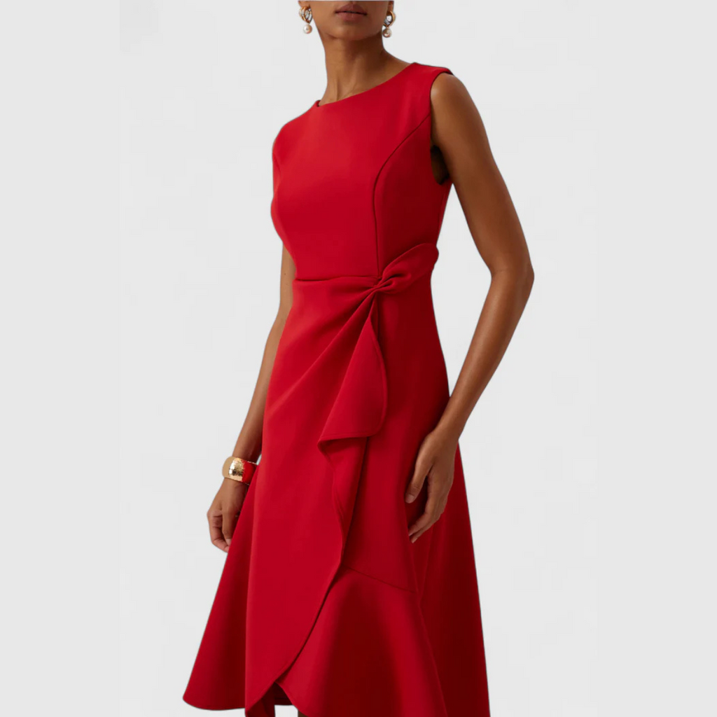 Rita | Draped Asymmetric Midi Dress