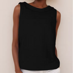 Valerie | Sleeveless Roll Collar Top