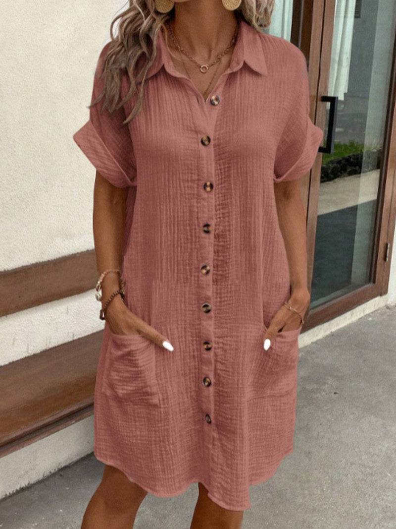 Elara | Cotton Linen Shirt Dress