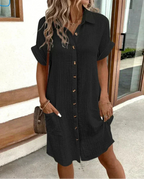 Elara | Cotton Linen Shirt Dress