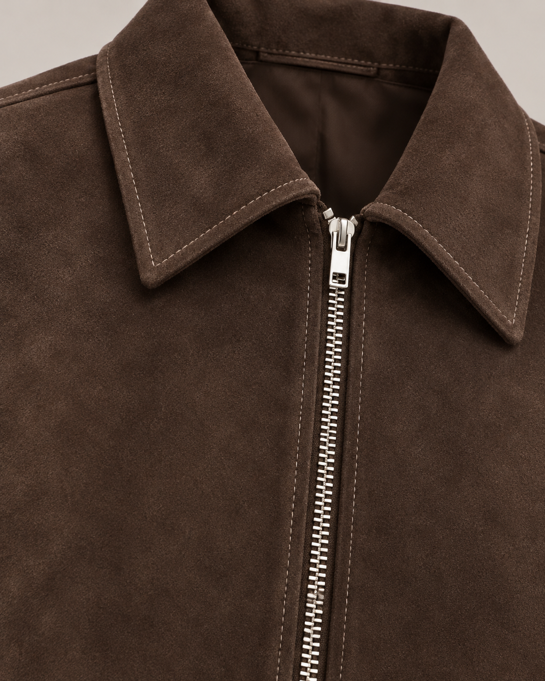 Women's Cropped Suede Jacket – Boxy Zip Front