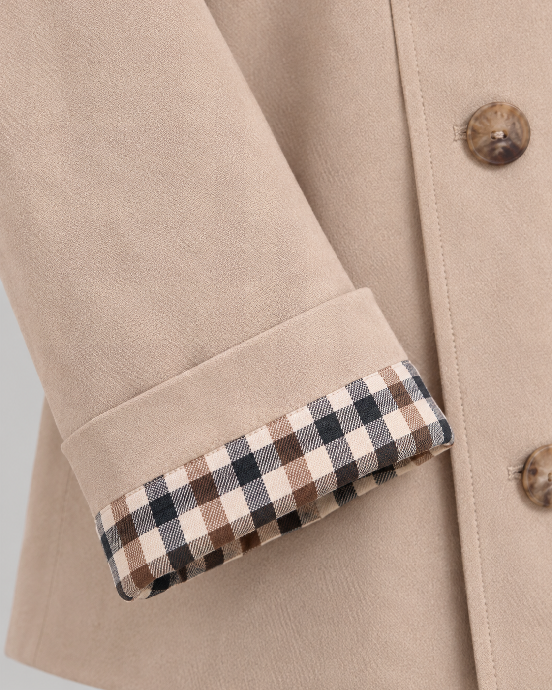 Women's Cropped Trench Jacket – Plaid Lining