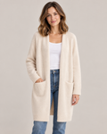 Women's Long Cardigan – Open Front Soft Knit with Pockets