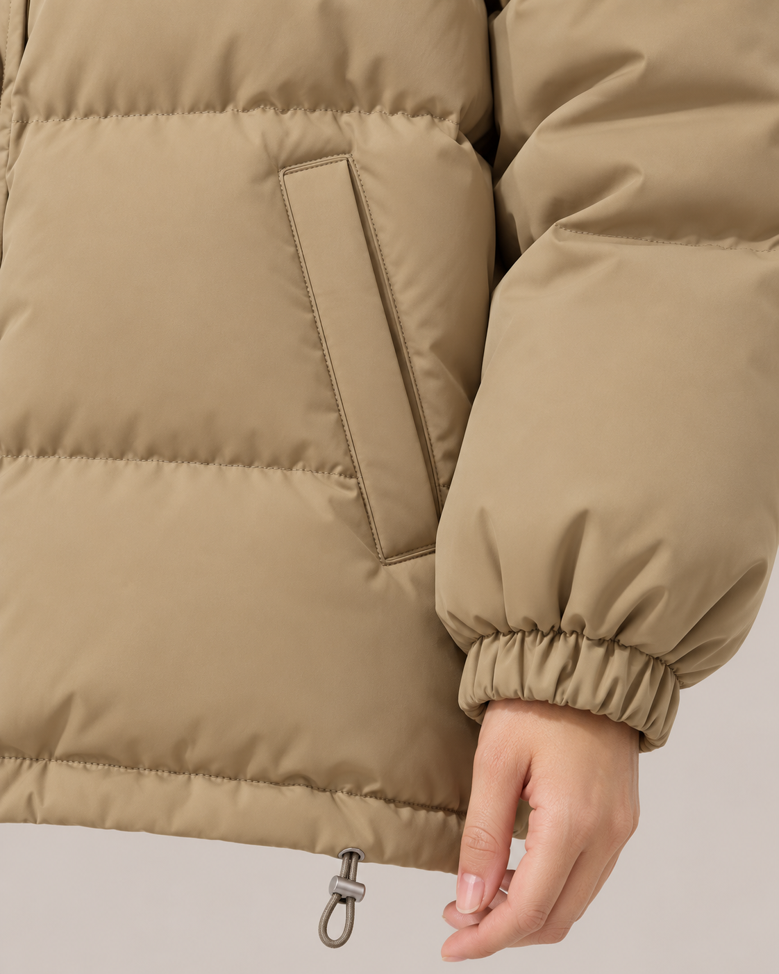 Women's Oversized Puffer Jacket – Quilted Hooded Zip-Up