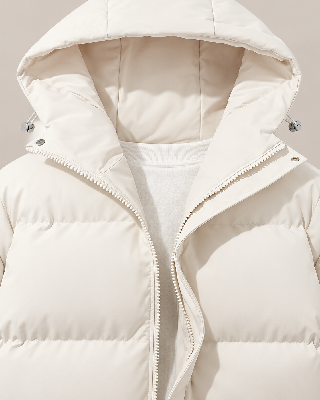 Women's Oversized Puffer Jacket – Quilted Hooded Zip-Up